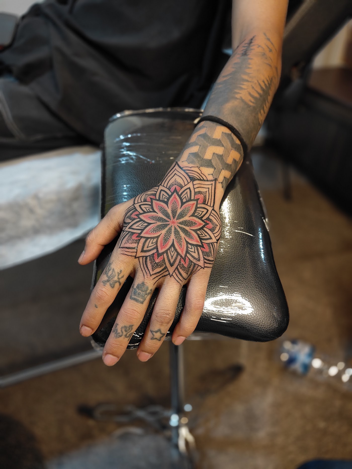 Geometrical tattoo by KJRB Tattoo Studio, Bengaluru