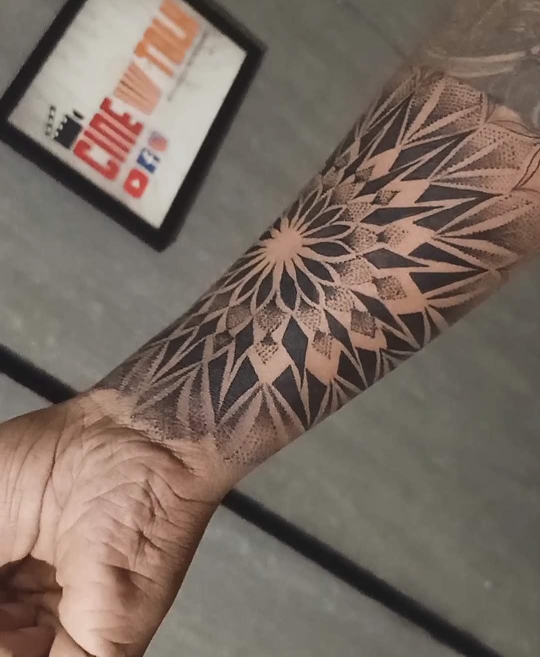 Geometrical tattoo by KJRB Tattoo Studio, Bengaluru