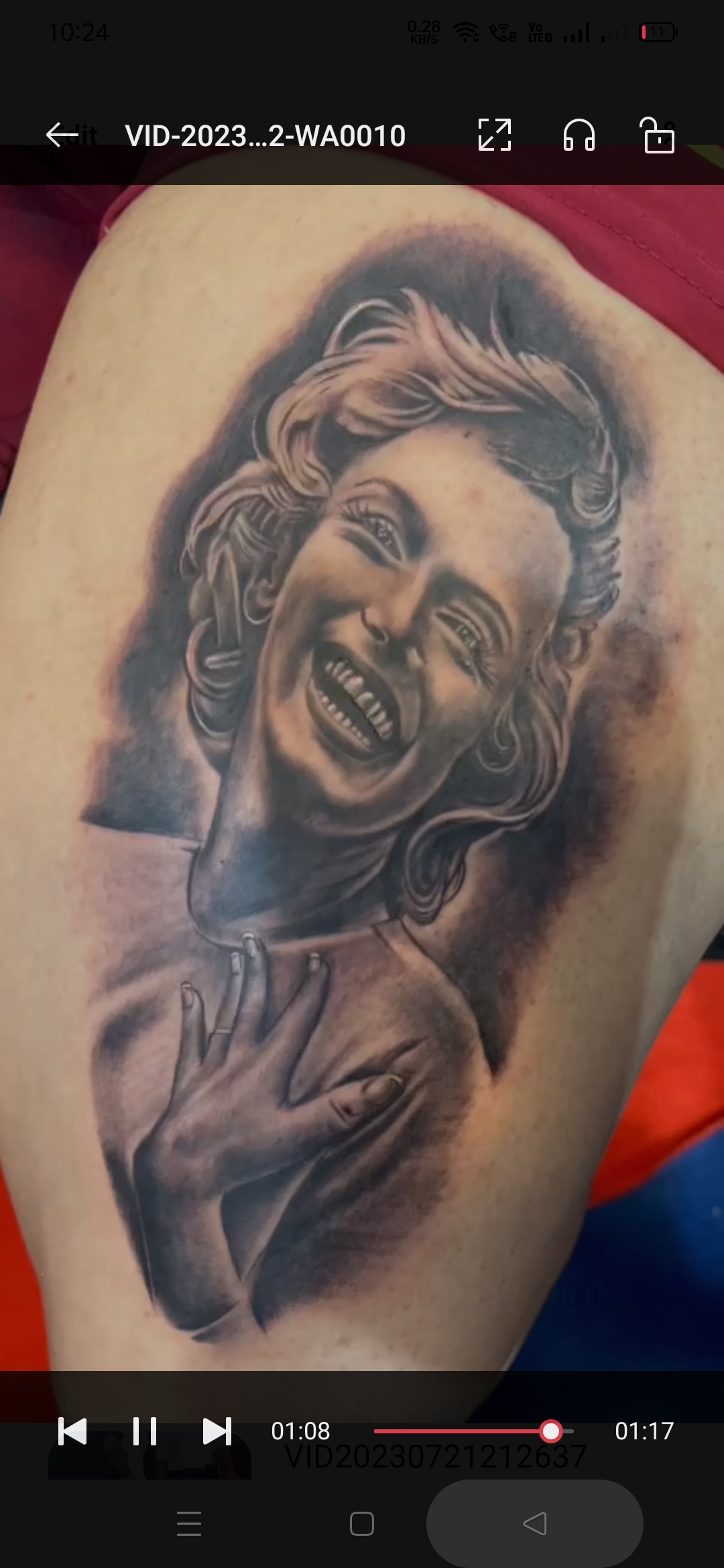 Portrait tattoo by KJRB Tattoo Studio, Bengaluru